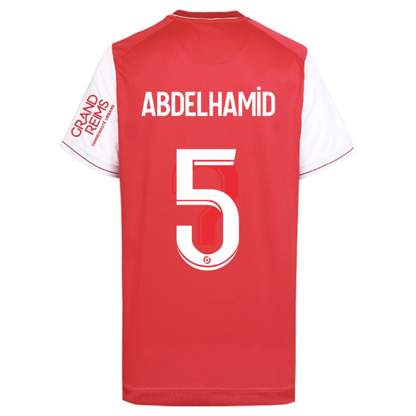 Dames Yunis Abdelhamid #5 Rood Thuisshirt Thuistenue 2023/24 T-Shirt