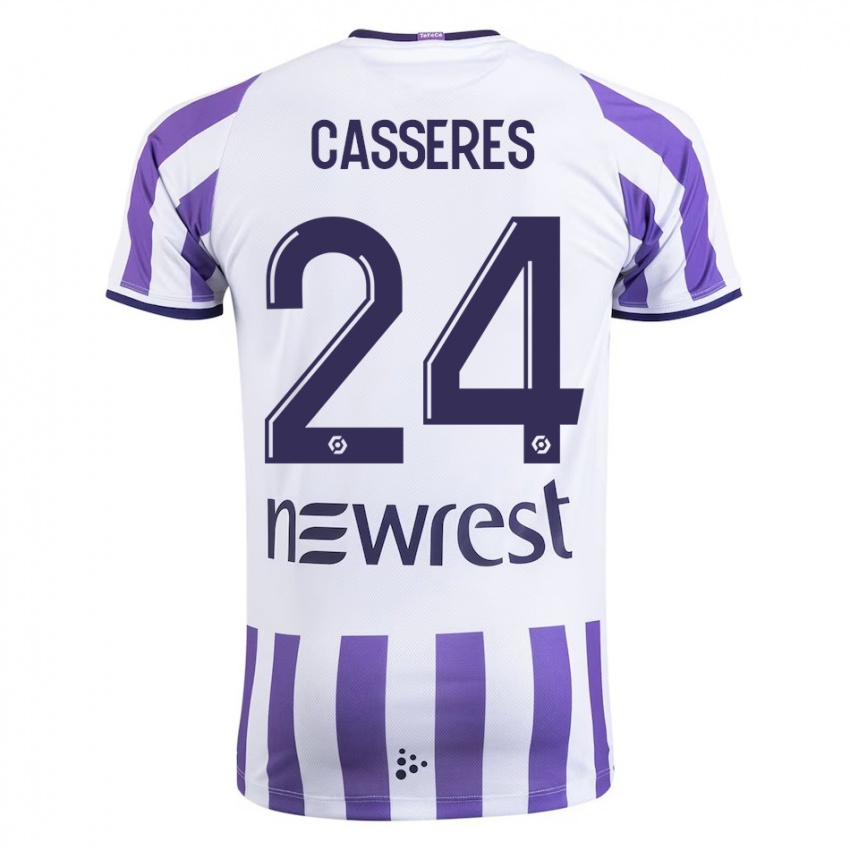 Dames Cristian Cásseres Jr. #24 Wit Thuisshirt Thuistenue 2023/24 T-Shirt