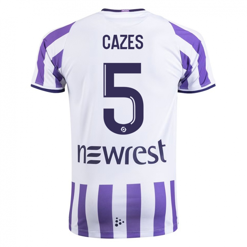 Dames Manon Cazes #5 Wit Thuisshirt Thuistenue 2023/24 T-Shirt