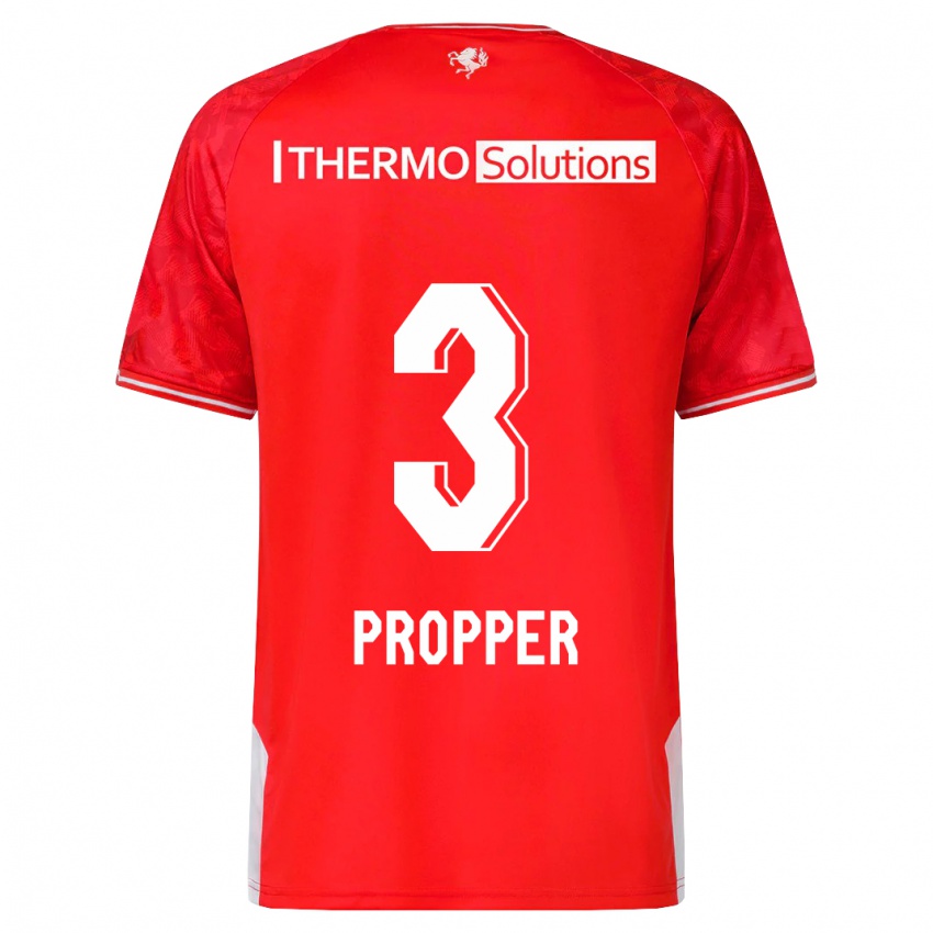 Dames Robin Pröpper #3 Rood Thuisshirt Thuistenue 2023/24 T-Shirt