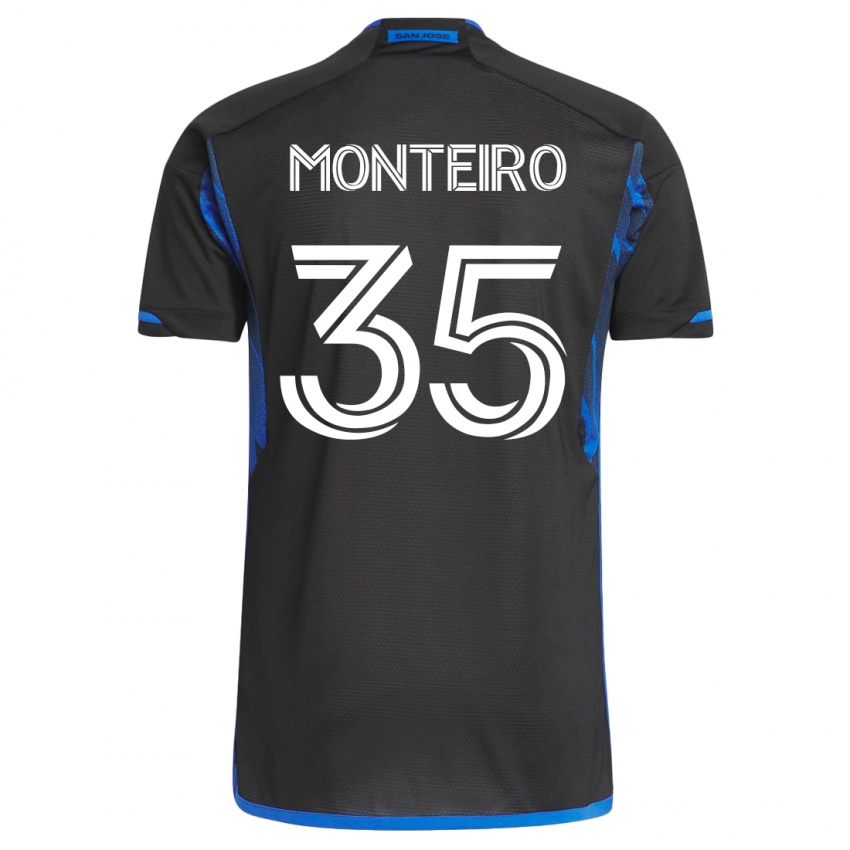 Dames Jamiro Monteiro #35 Blauw Zwart Thuisshirt Thuistenue 2023/24 T-Shirt