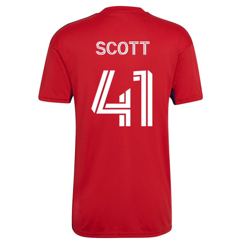 Dames Tarik Scott #41 Rood Thuisshirt Thuistenue 2023/24 T-Shirt