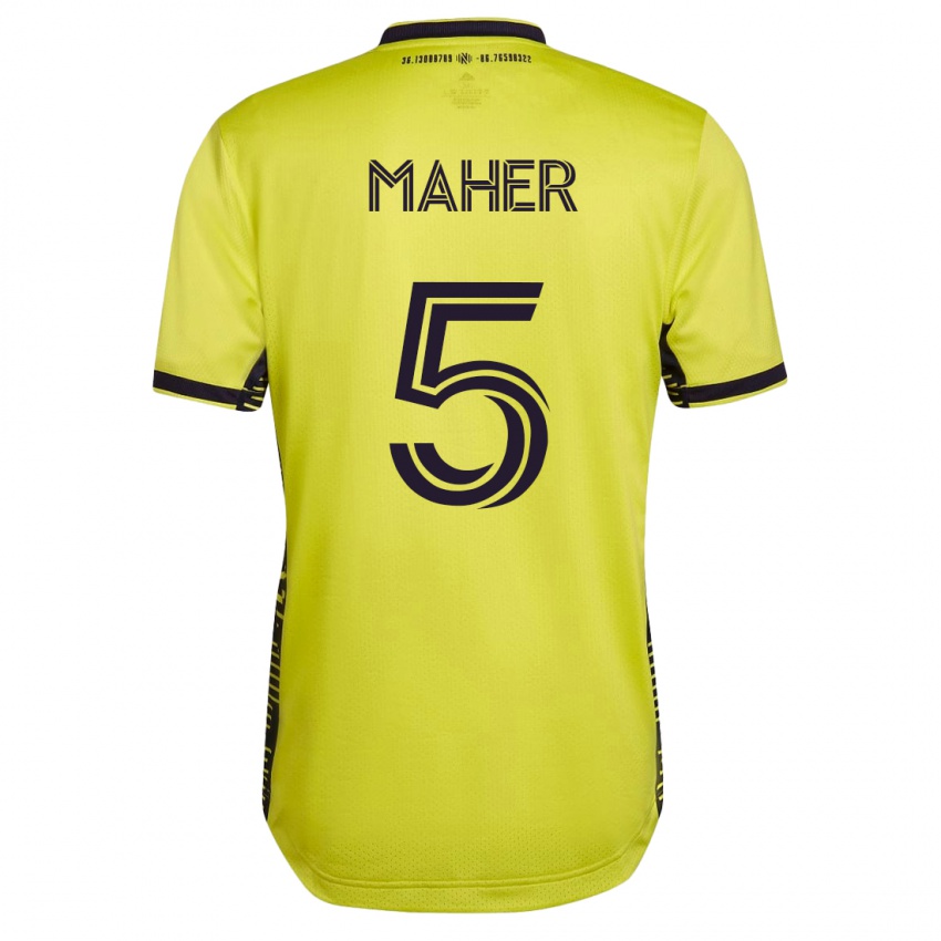 Dames Jack Maher #5 Geel Thuisshirt Thuistenue 2023/24 T-Shirt