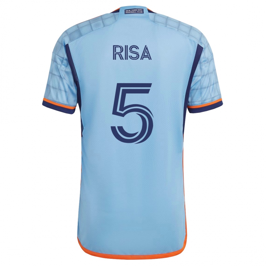 Dames Birk Risa #5 Blauw Thuisshirt Thuistenue 2023/24 T-Shirt