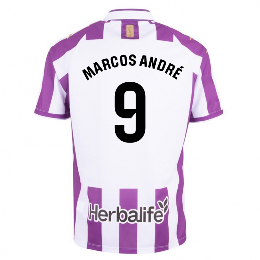 Dames Marcos Andre #9 Paars Thuisshirt Thuistenue 2023/24 T-Shirt