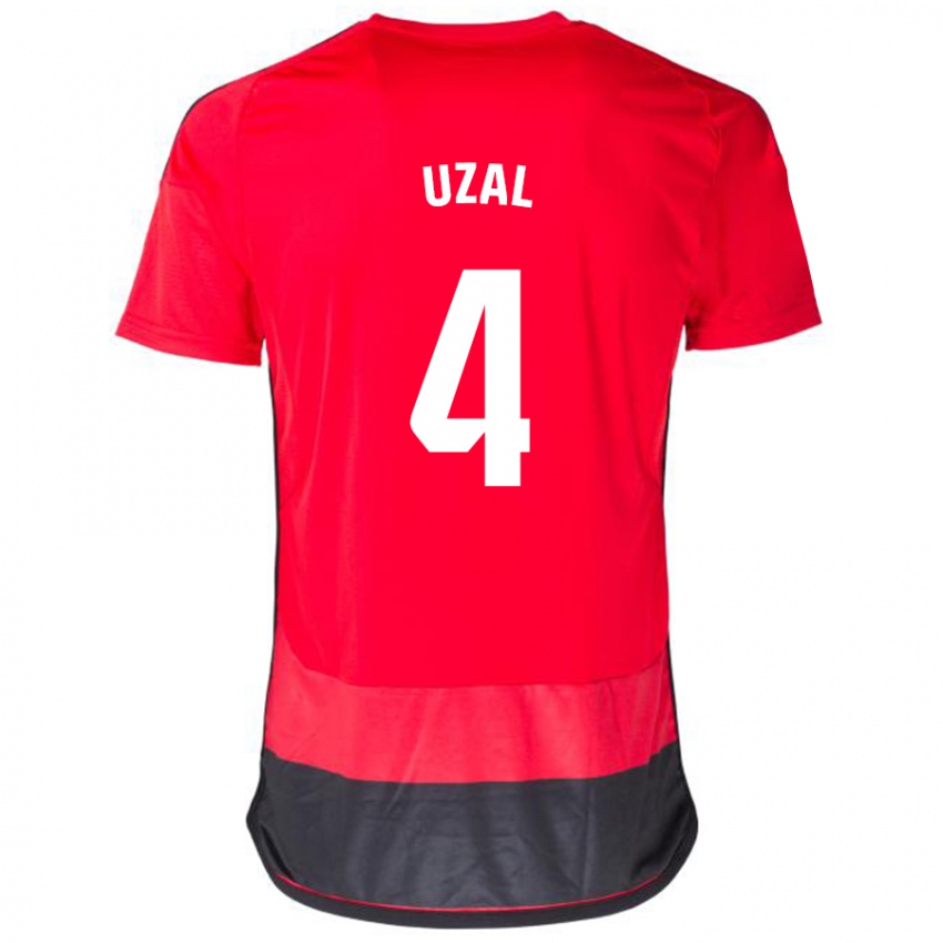 Dames Yeray Uzal #4 Rood Zwart Thuisshirt Thuistenue 2023/24 T-Shirt