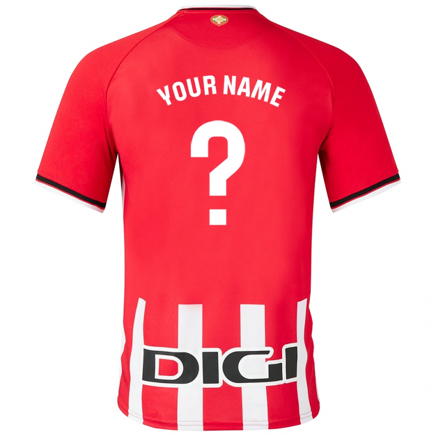 Dames Uw Naam #0 Rood Thuisshirt Thuistenue 2023/24 T-Shirt