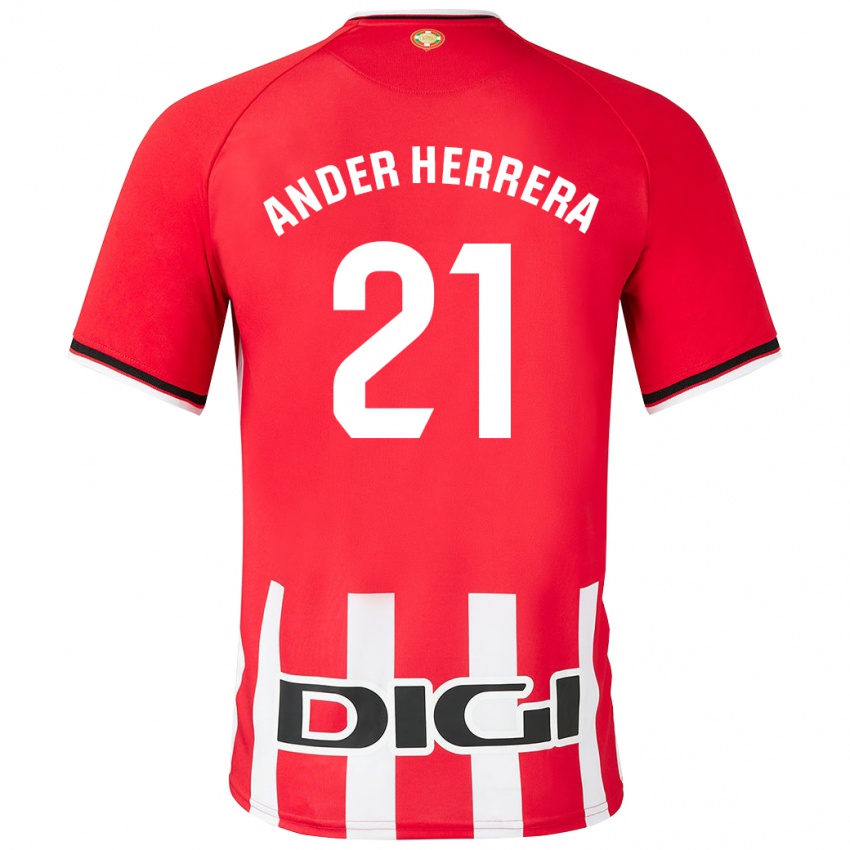 Dames Ander Herrera #21 Rood Thuisshirt Thuistenue 2023/24 T-Shirt