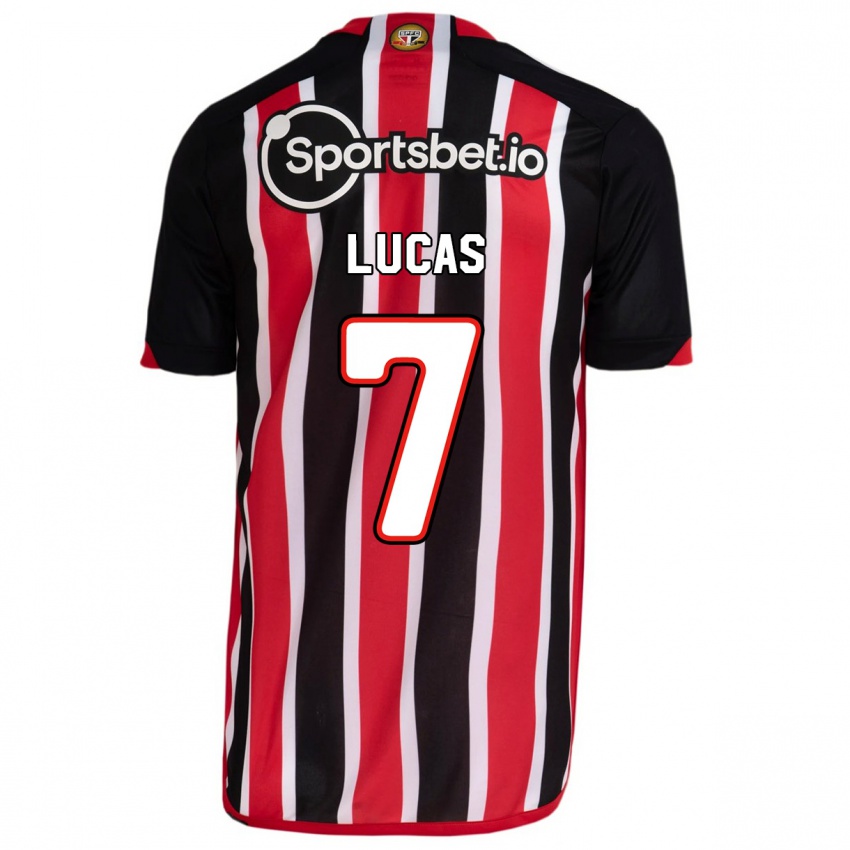 Dames Lucas Moura #7 Blauw Rood Uitshirt Uittenue 2023/24 T-Shirt