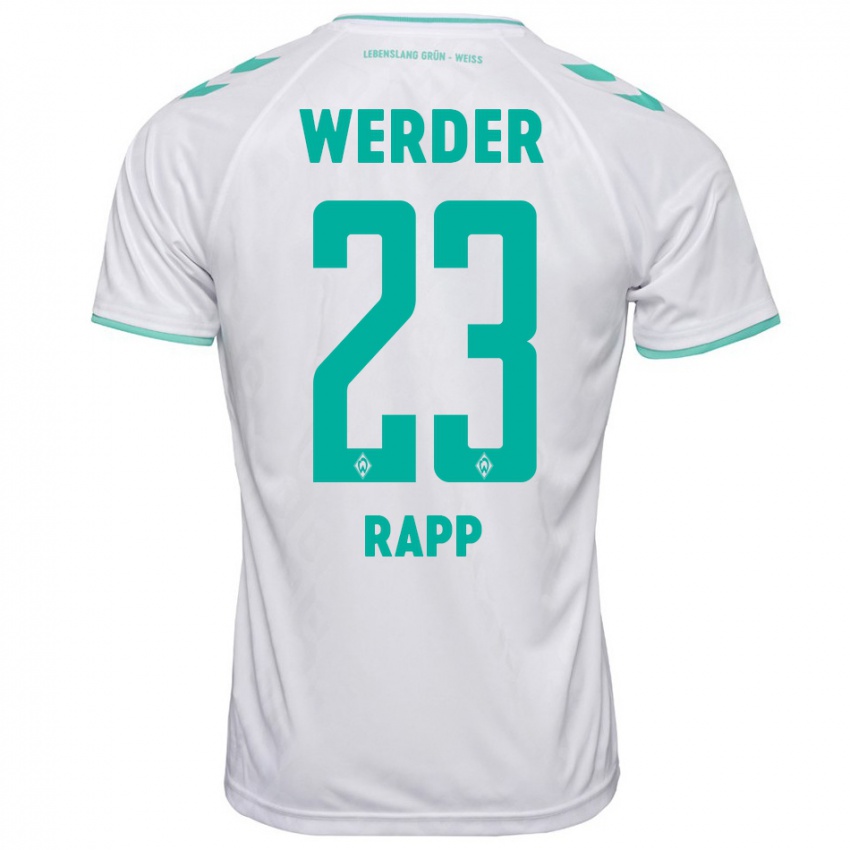 Dames Nicolai Rapp #23 Wit Uitshirt Uittenue 2023/24 T-Shirt