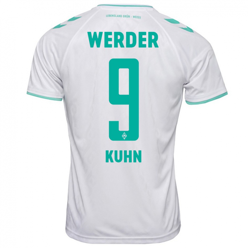 Dames Philipp Kühn #9 Wit Uitshirt Uittenue 2023/24 T-Shirt