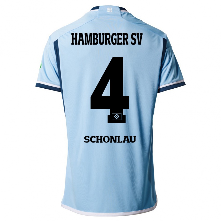 Dames Sebastian Schonlau #4 Blauw Uitshirt Uittenue 2023/24 T-Shirt