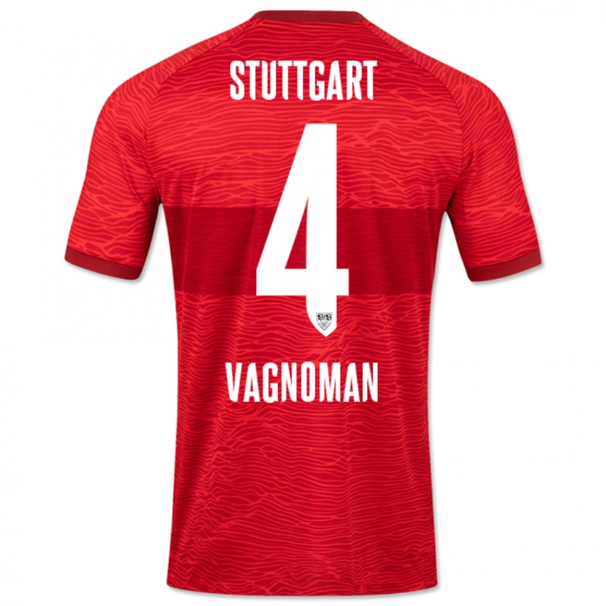 Dames Josha Vagnoman #4 Rood Uitshirt Uittenue 2023/24 T-Shirt