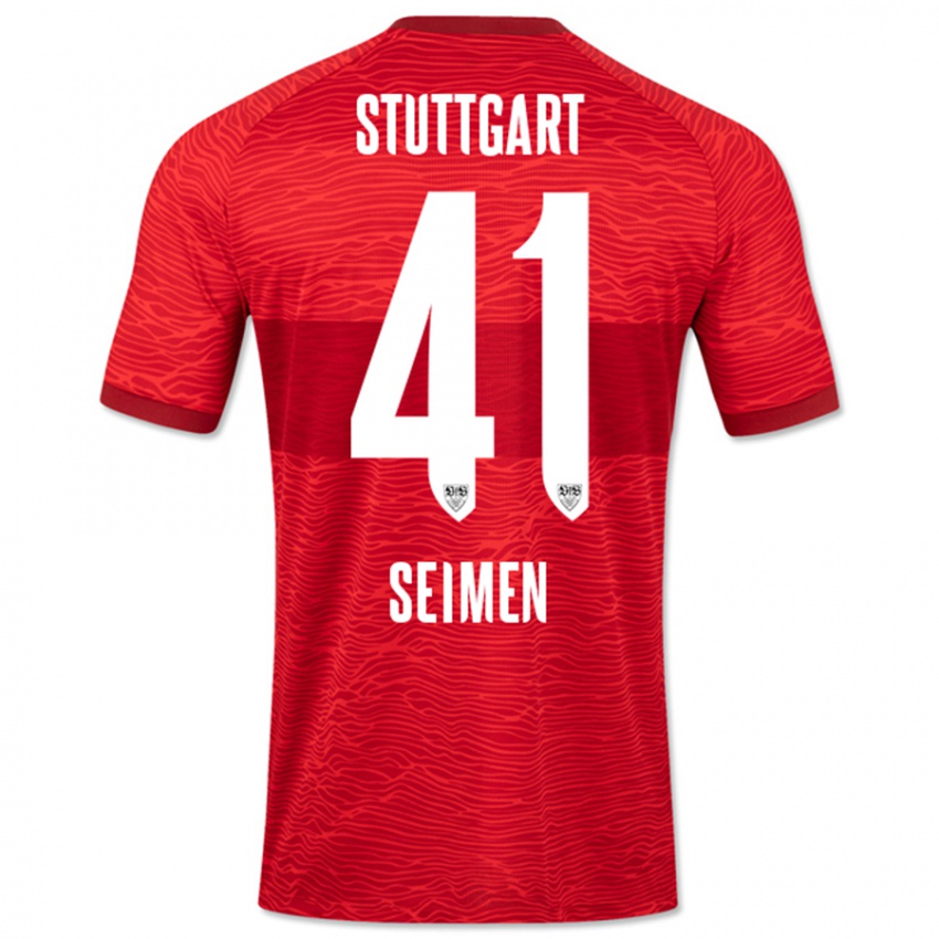 Dames Dennis Seimen #41 Rood Uitshirt Uittenue 2023/24 T-Shirt