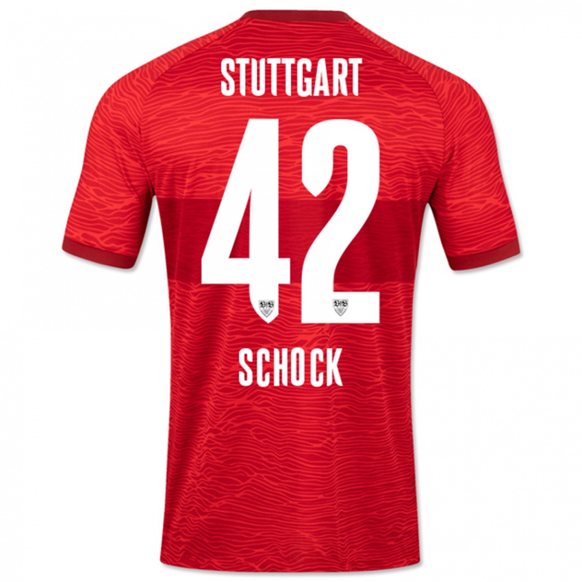 Dames Florian Schock #42 Rood Uitshirt Uittenue 2023/24 T-Shirt