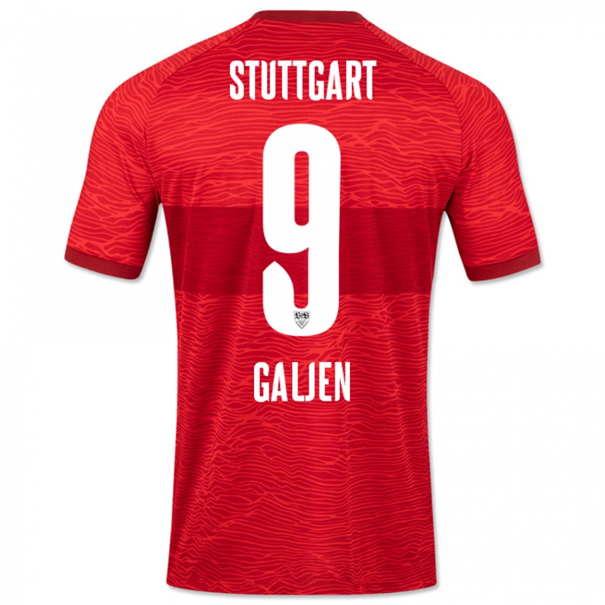 Dames Dejan Galjen #9 Rood Uitshirt Uittenue 2023/24 T-Shirt