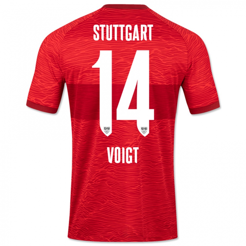 Dames Max Voigt #14 Rood Uitshirt Uittenue 2023/24 T-Shirt