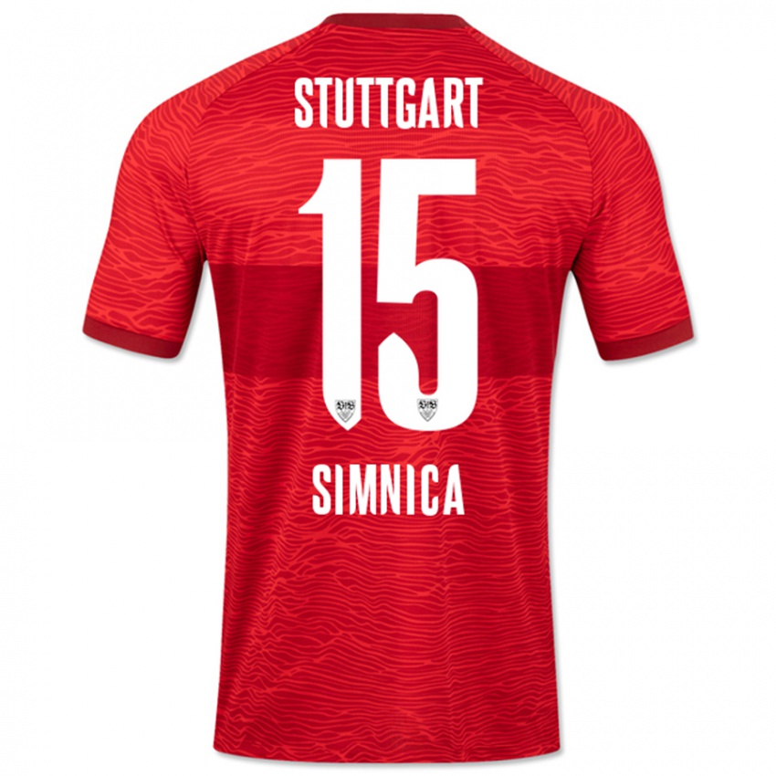 Dames Luan Simnica #15 Rood Uitshirt Uittenue 2023/24 T-Shirt