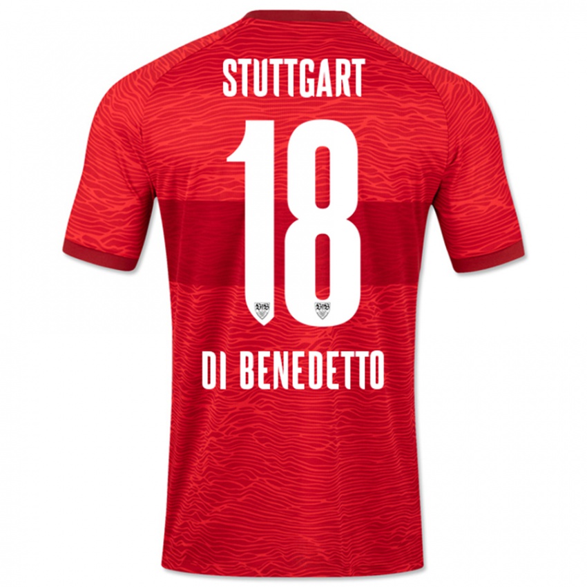 Dames Samuele Di Benedetto #18 Rood Uitshirt Uittenue 2023/24 T-Shirt