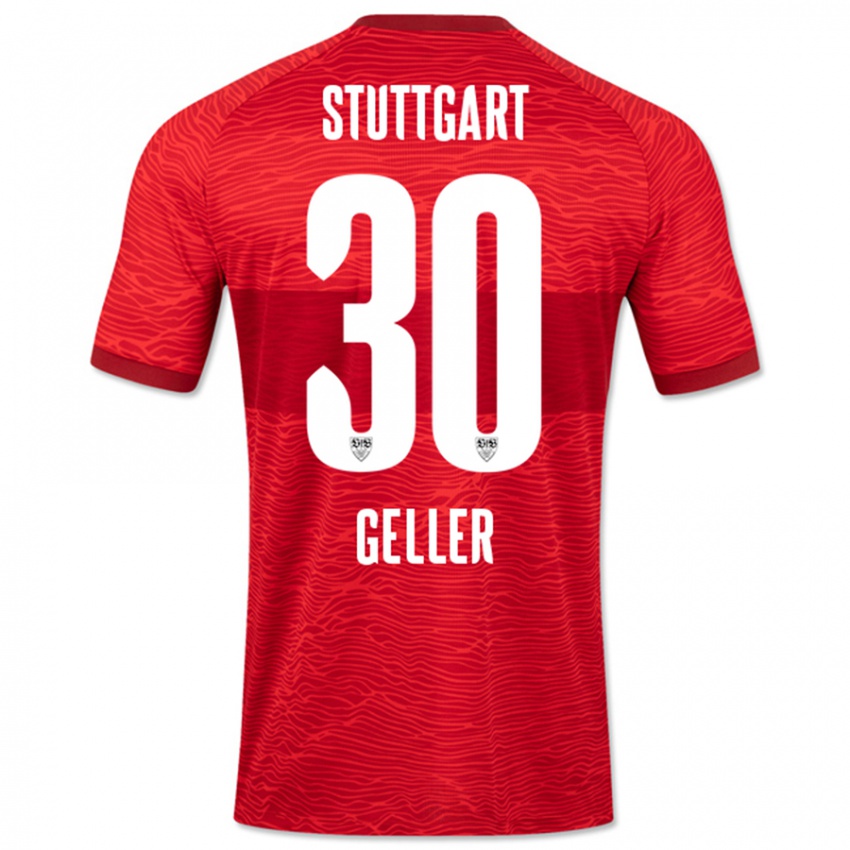 Dames Robert Geller #30 Rood Uitshirt Uittenue 2023/24 T-Shirt