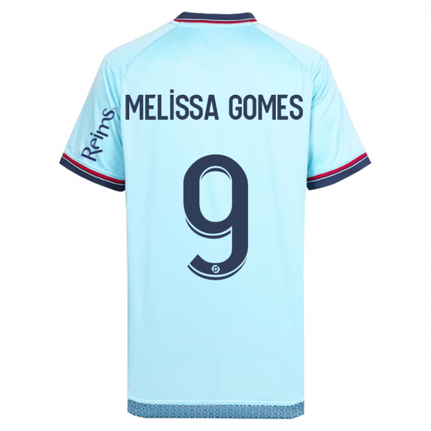 Dames Melissa Ferreira Gomes #9 Hemelsblauw Uitshirt Uittenue 2023/24 T-Shirt