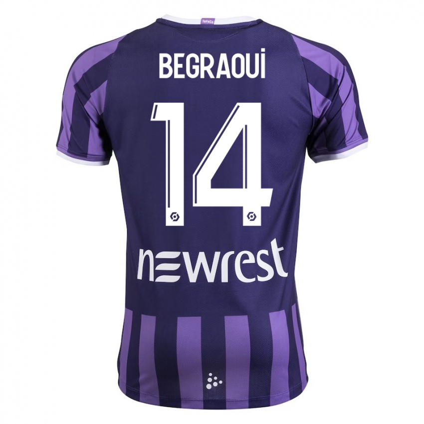 Dames Yanis Begraoui #14 Paars Uitshirt Uittenue 2023/24 T-Shirt