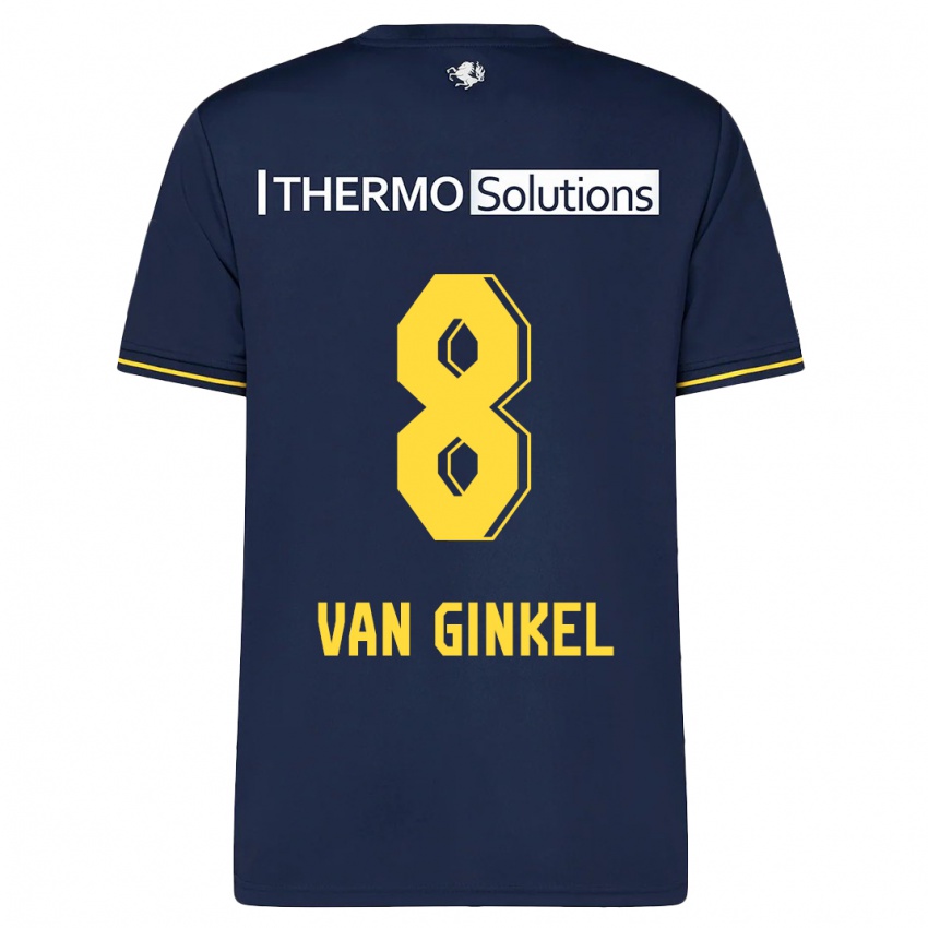 Dames Danique Van Ginkel #8 Marine Uitshirt Uittenue 2023/24 T-Shirt