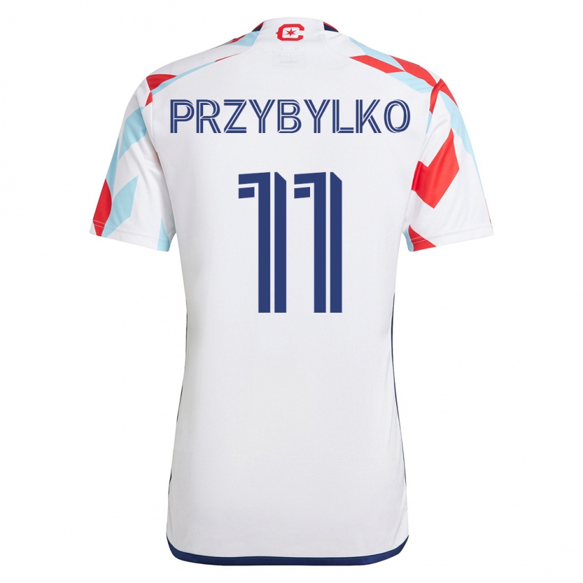 Dames Kacper Przybylko #11 Wit Blauw Uitshirt Uittenue 2023/24 T-Shirt