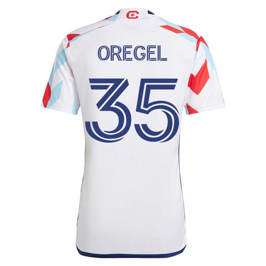 Dames Sergio Oregel #35 Wit Blauw Uitshirt Uittenue 2023/24 T-Shirt