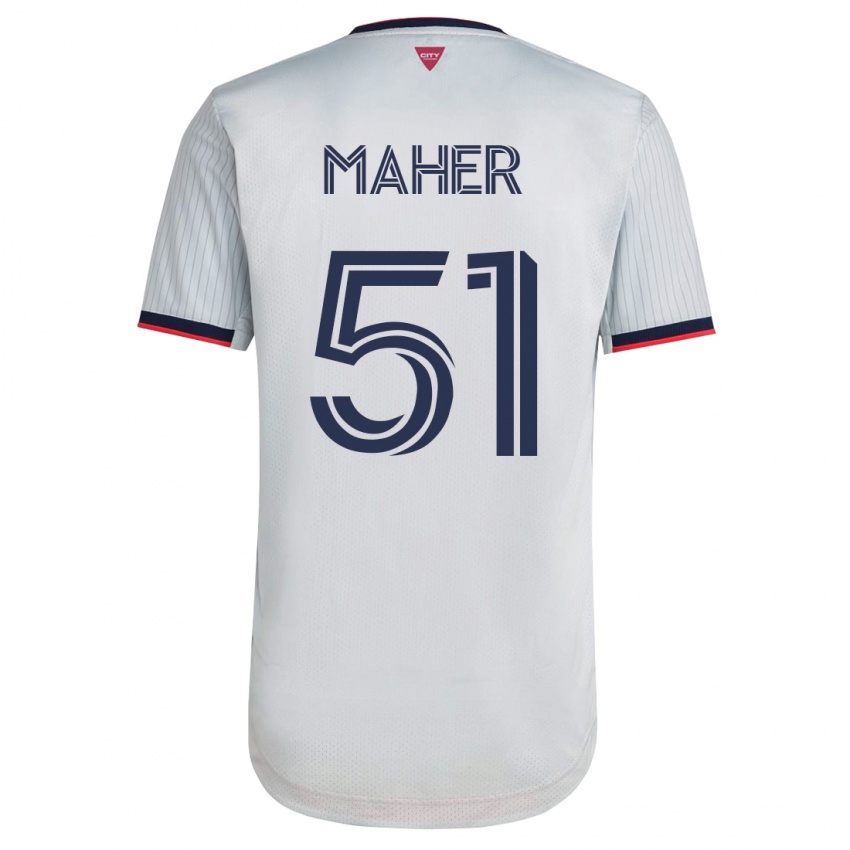 Dames Josh Maher #51 Wit Uitshirt Uittenue 2023/24 T-Shirt
