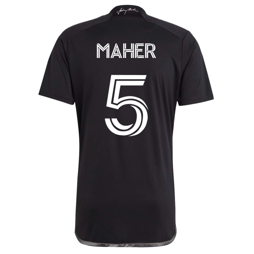 Dames Jack Maher #5 Zwart Uitshirt Uittenue 2023/24 T-Shirt