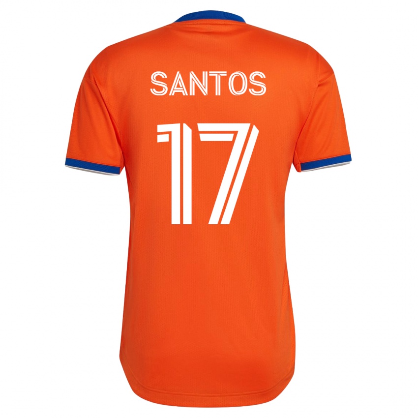 Dames Sergio Santos #17 Wit Uitshirt Uittenue 2023/24 T-Shirt