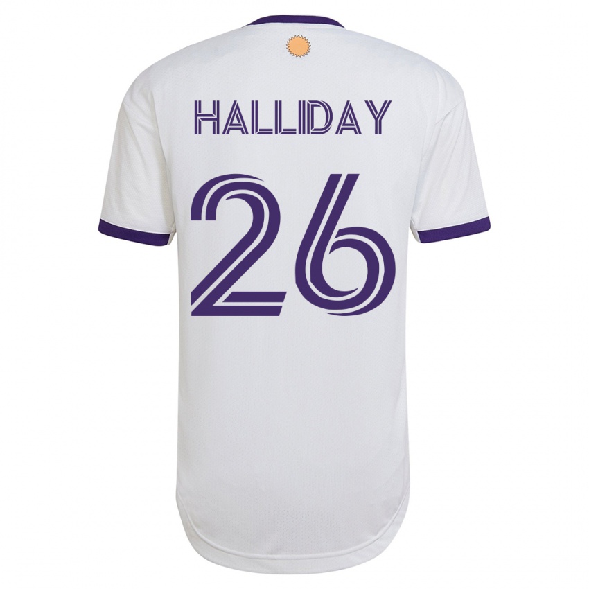 Dames Michael Halliday #26 Wit Uitshirt Uittenue 2023/24 T-Shirt