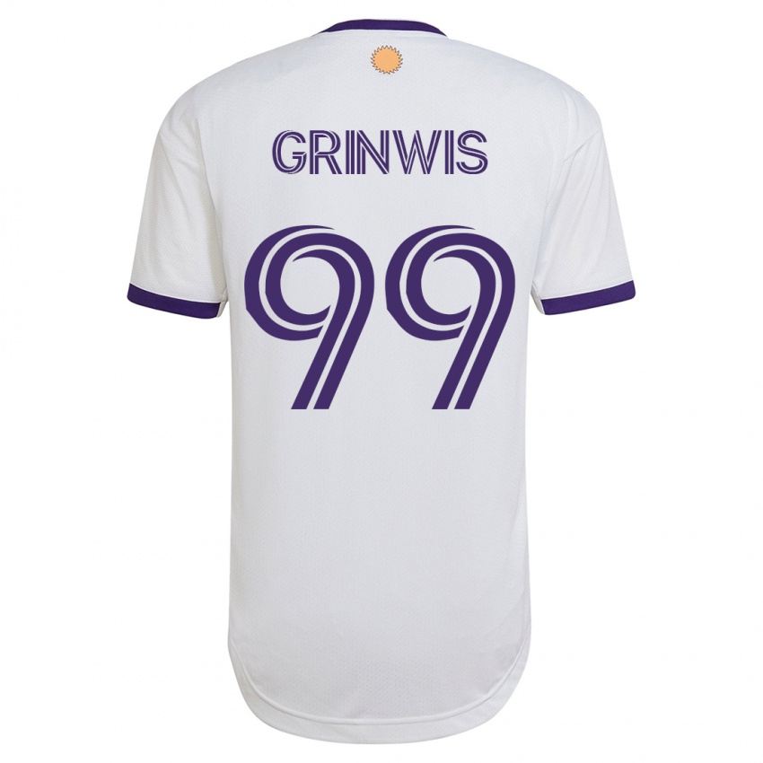 Dames Adam Grinwis #99 Wit Uitshirt Uittenue 2023/24 T-Shirt