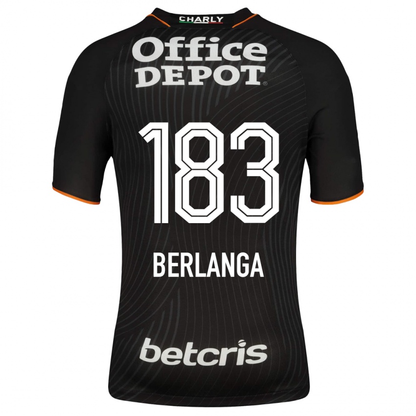 Dames Jorge Berlanga #183 Zwart Uitshirt Uittenue 2023/24 T-Shirt
