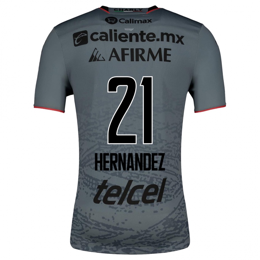 Dames Inglis Hernandez #21 Grijs Uitshirt Uittenue 2023/24 T-Shirt