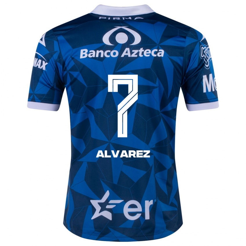Dames Daniel Álvarez #7 Blauw Uitshirt Uittenue 2023/24 T-Shirt