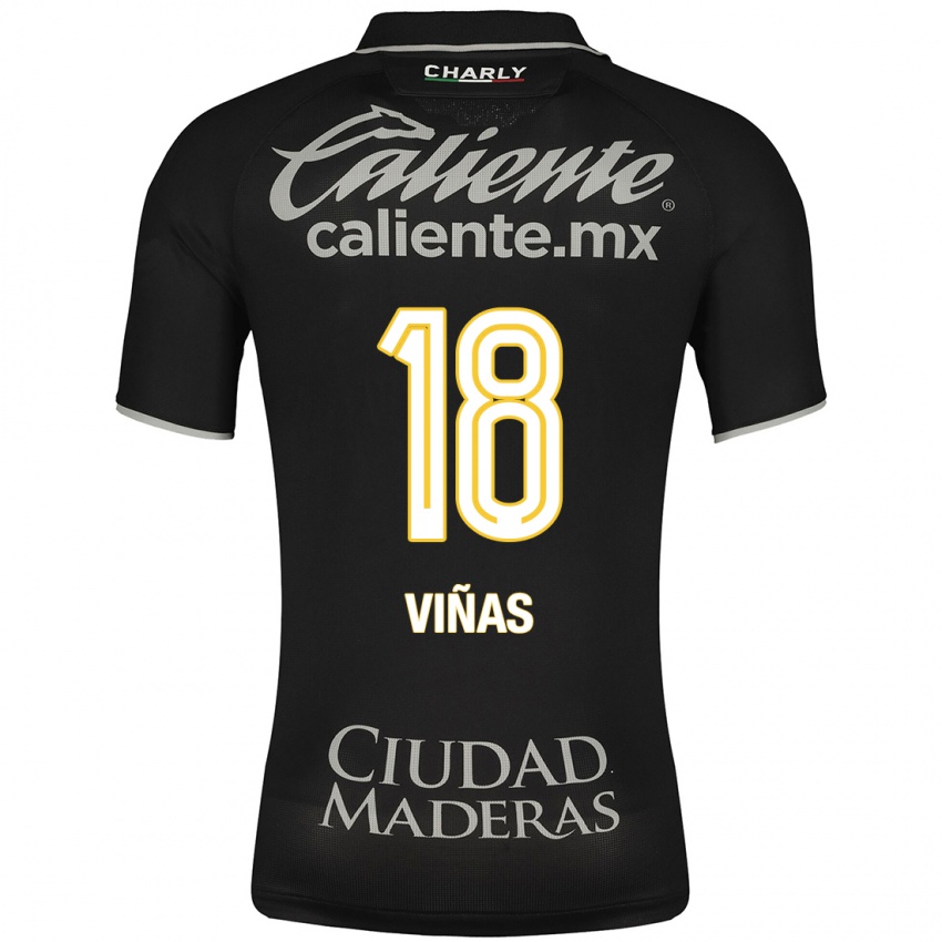 Dames Federico Viñas #18 Zwart Uitshirt Uittenue 2023/24 T-Shirt