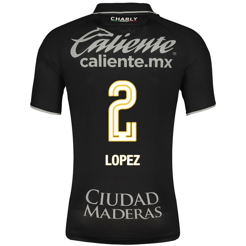 Dames Vanessa Lopez #2 Zwart Uitshirt Uittenue 2023/24 T-Shirt