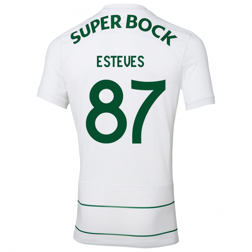 Dames Goncalo Esteves #87 Wit Uitshirt Uittenue 2023/24 T-Shirt