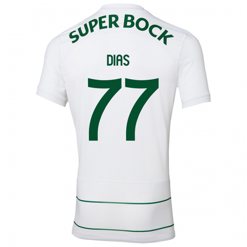 Dames Lucas Dias #77 Wit Uitshirt Uittenue 2023/24 T-Shirt