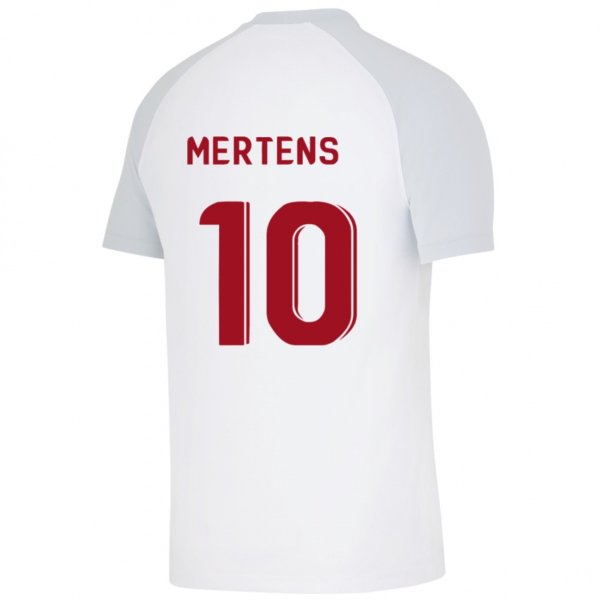 Dames Dries Mertens #10 Wit Uitshirt Uittenue 2023/24 T-Shirt