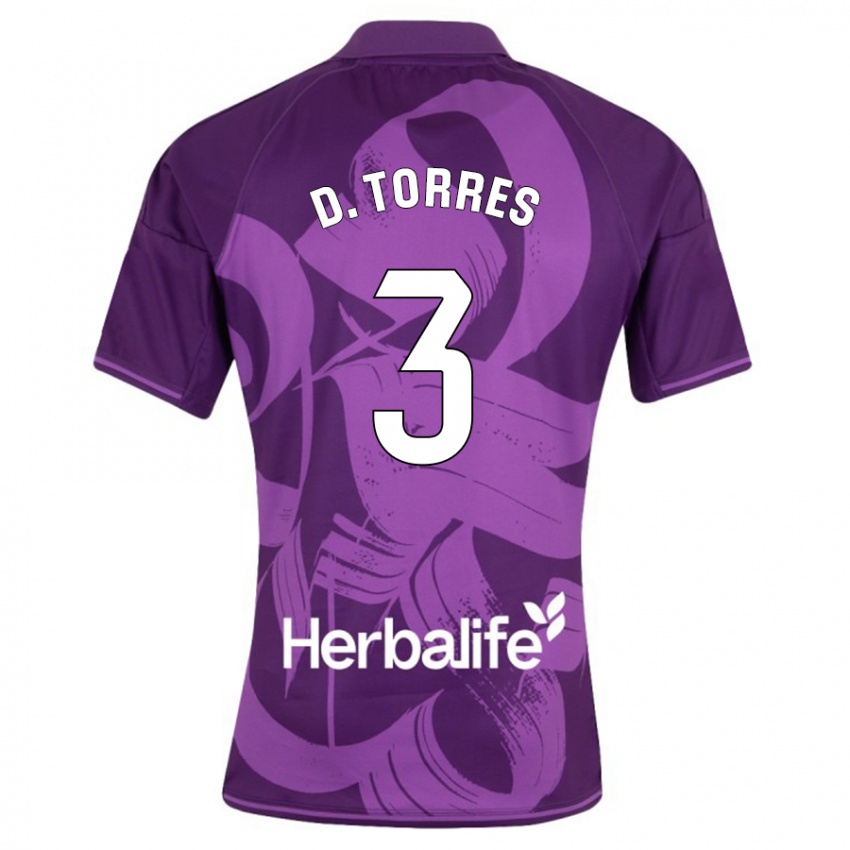 Dames David Torres #3 Viooltje Uitshirt Uittenue 2023/24 T-Shirt