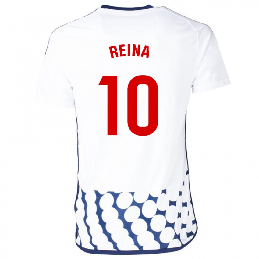 Dames Alberto Reina #10 Wit Uitshirt Uittenue 2023/24 T-Shirt