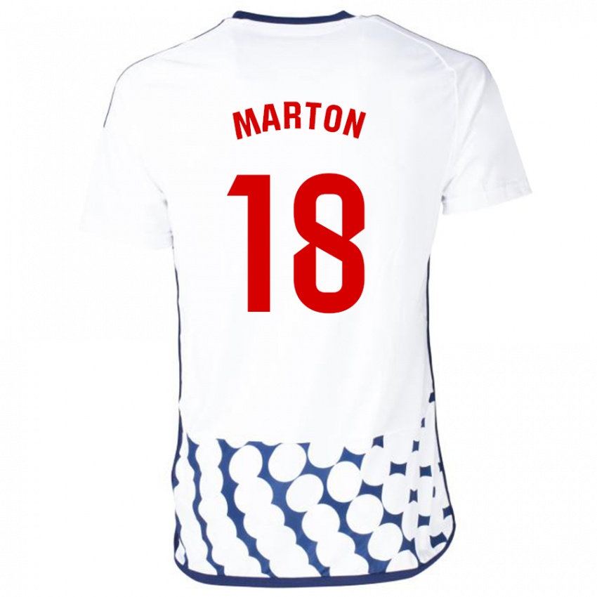 Dames Javier Marton #18 Wit Uitshirt Uittenue 2023/24 T-Shirt