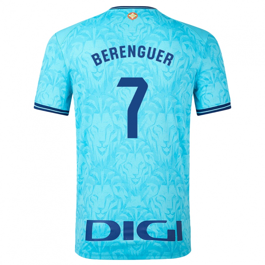 Dames Alex Berenguer #7 Hemelsblauw Uitshirt Uittenue 2023/24 T-Shirt