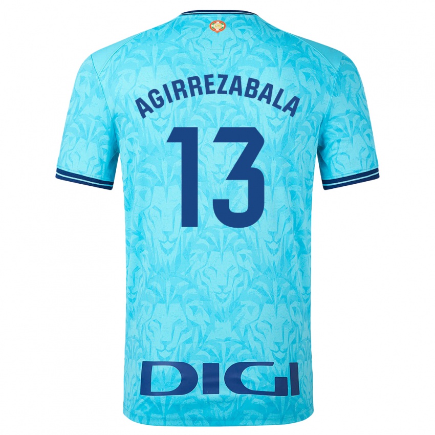 Dames Julen Agirrezabala #13 Hemelsblauw Uitshirt Uittenue 2023/24 T-Shirt