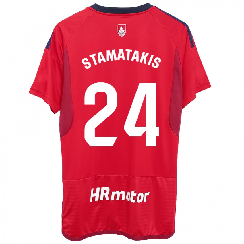 Kinderen Dimitrios Stamatakis #24 Rood Thuisshirt Thuistenue 2023/24 T-Shirt