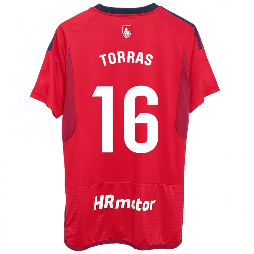 Kinderen Mar Torrás De Fortuny #16 Rood Thuisshirt Thuistenue 2023/24 T-Shirt