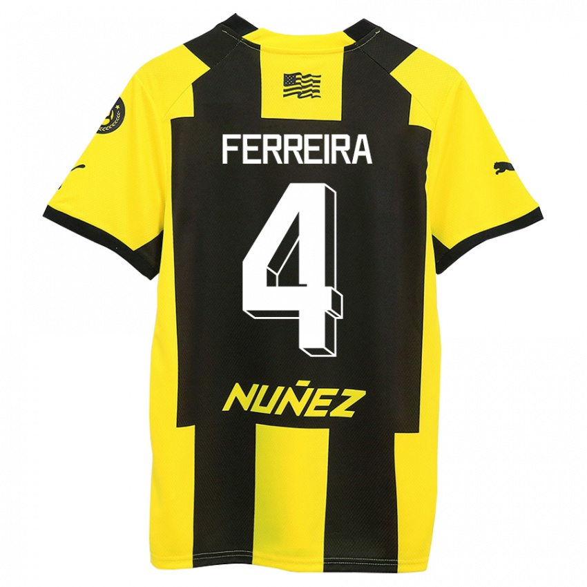 Kinderen Joaquín Ferreira #4 Geel Zwart Thuisshirt Thuistenue 2023/24 T-Shirt